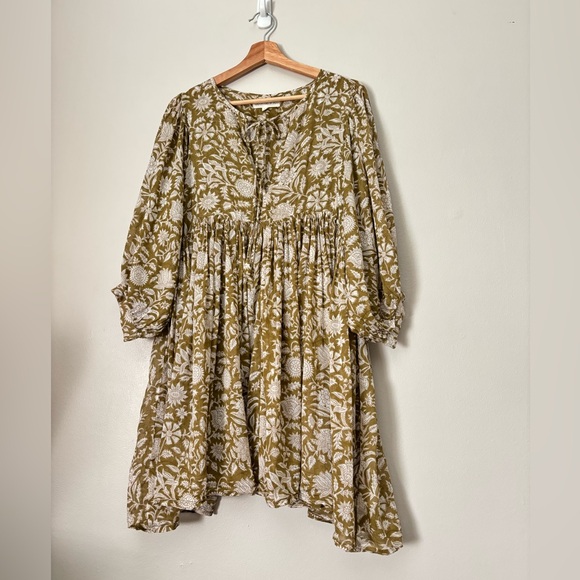 Daughters of India Cotton Voile Billow Sleeve Mini Kyra Dress - Picture 2 of 14